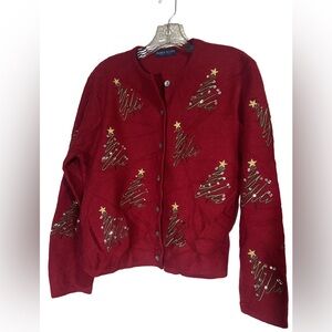 Vintage Karen Scott Wool Christmas Cardigan